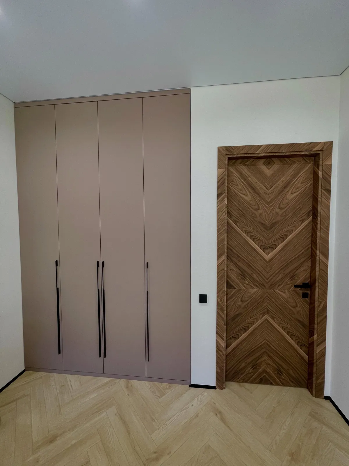 Modern apartment refurbishment with walnut joinery — Brentwood, Essex
