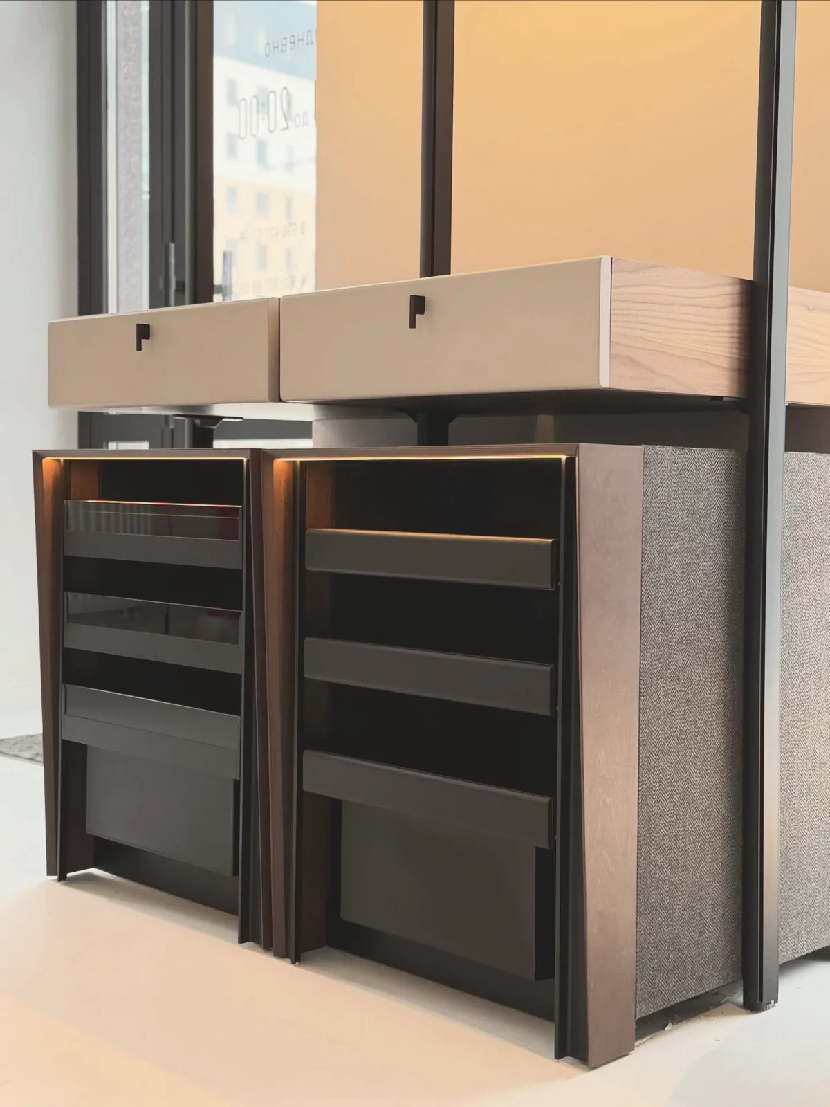 Console run with fitted drawer organisers — London