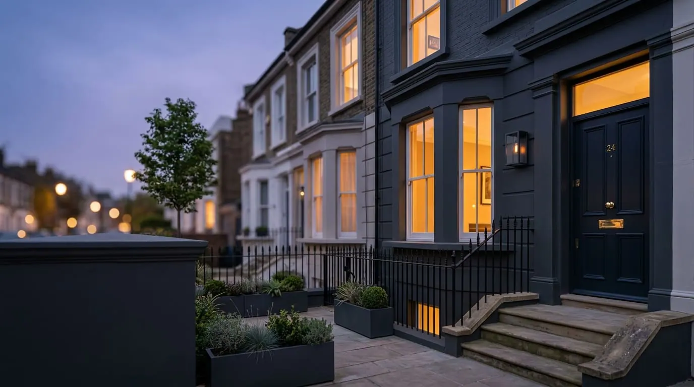 Full flat renovation in a London Victorian conversion by PrimeCraft Surface Solutions — new kitchen, refitted bathroom and engineered oak flooring with acoustic underlay.