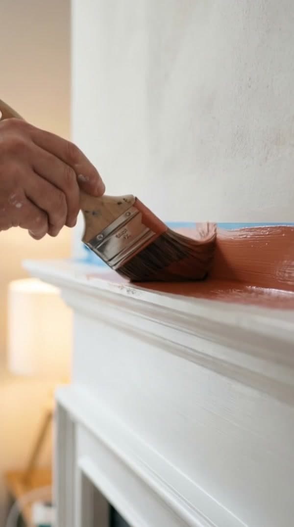 A PrimeCraft Surface Solutions decorator cutting in a crisp painted line in a London home