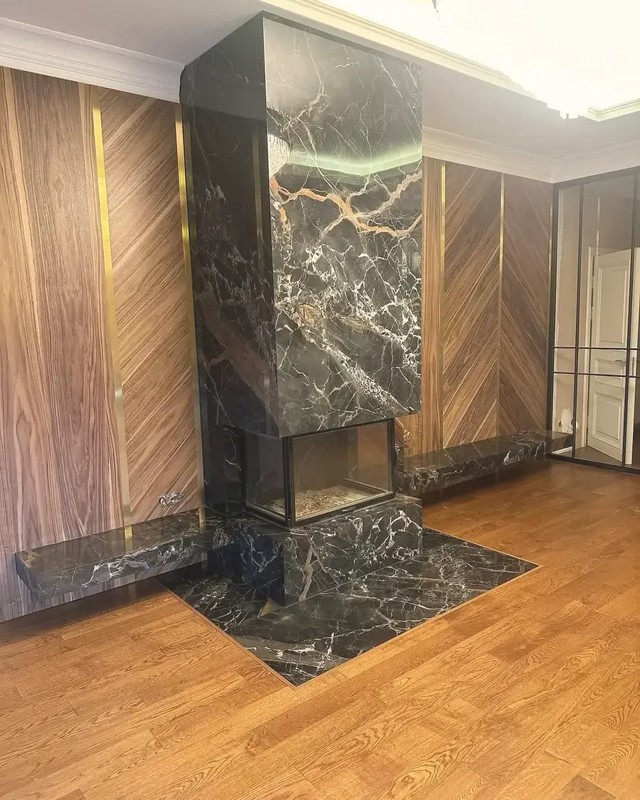 Fireplace surround & feature wall renovation — Woolwich, London