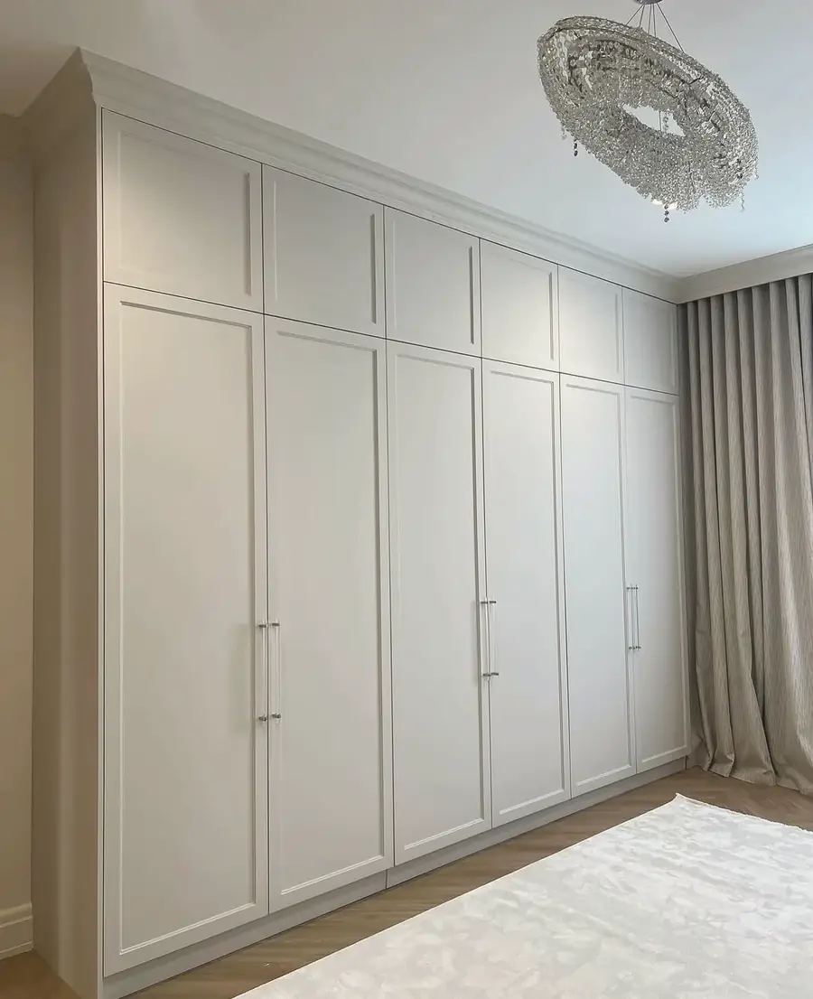 Fitted wardrobes in dove grey — New Malden, London