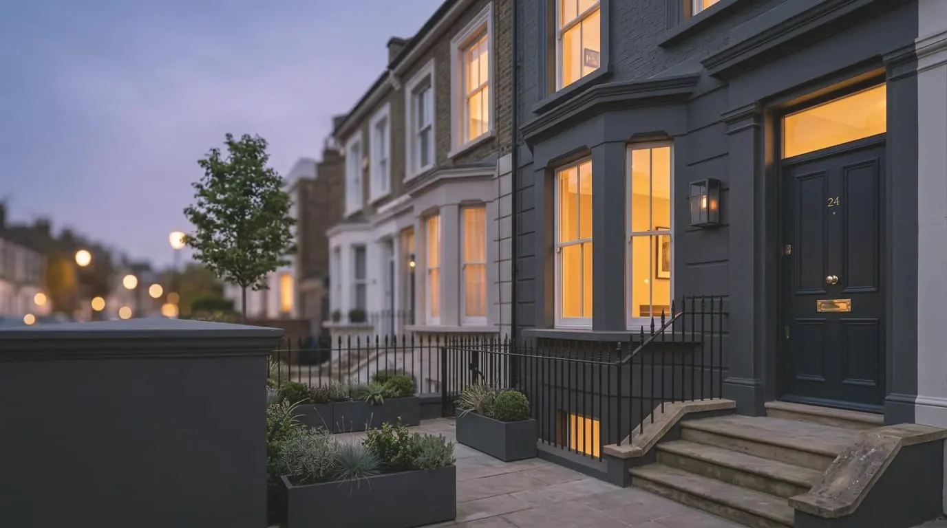 Full flat renovation in a London Victorian conversion by PrimeCraft Surface Solutions — new kitchen, refitted bathroom and engineered oak flooring with acoustic underlay.